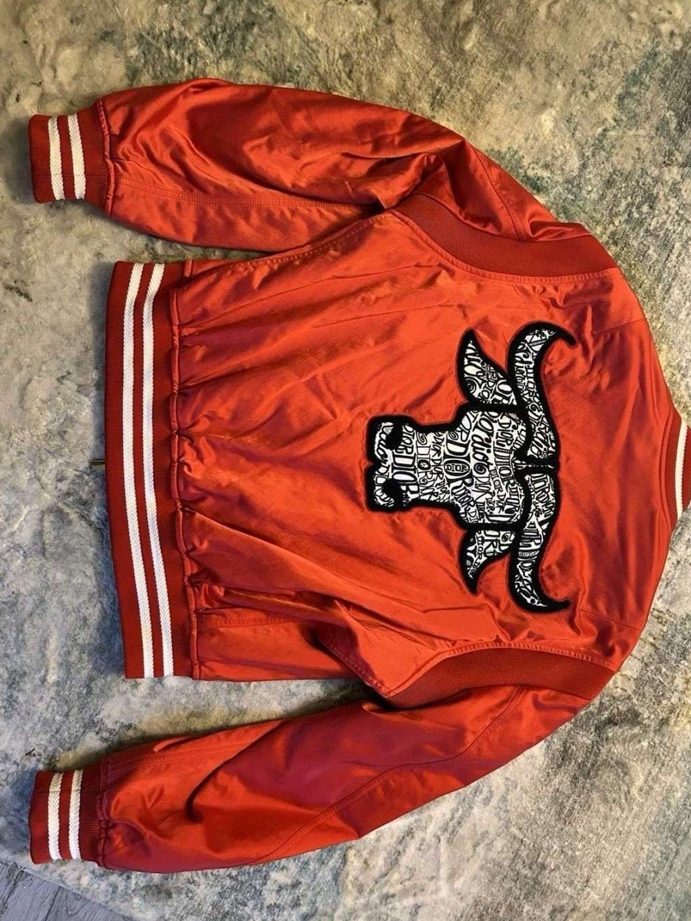 Dior x Stussy Chenille Logo "Year of the Ox" Light Bomber Jacket